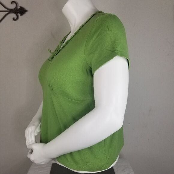 Cato Woman Lime Green Short Sleeve Shirt Size 18/20‎ - Picture 2 of 7
